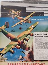 1942 Truscon Steel Fortune Segunda Guerra Mundial estampado anuncio aviones de guerra República bombas de acero ejército segunda mano  Embacar hacia Argentina