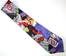 Vintage Nicole Miller Giełda Broker Wall Street Pieniądze Jedwabna szyja Krawat 1992, używany na sprzedaż  Wysyłka do Poland