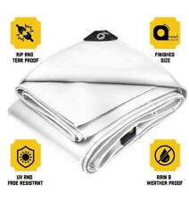 Tarp Cover White Heavy Duty 20 Mill Thick Material, Waterproof 18'X24 Boat RV… for sale  Shipping to South Africa