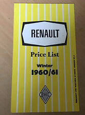Renault price list for sale  NOTTINGHAM
