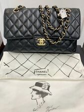 Bolsa CHANEL clássica de couro preto acolchoada caviar aba dupla *autenticada* comprar usado  Enviando para Brazil