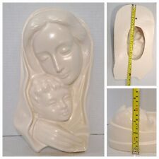 Vintage Madonna & Child Wall Plaque 13" Ceramic 3D Baby Jesus Figurine Bust for sale  Shipping to South Africa