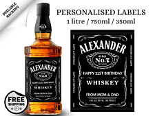 Used, PERSONALISED NAME JD LABEL BLACK WHISKEY BOTTLE  BIRTHDAY BOURBON GIFT for sale  Shipping to South Africa