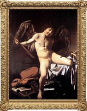 "Pintura al óleo antigua pintura al óleo de arte antiguo pintada a mano hombre desnudo sobre lienzo 24""x36" segunda mano  Embacar hacia Mexico