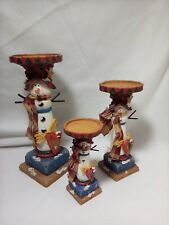 Snowman candle holders for sale  Little Valley
