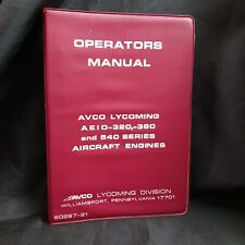 Used, AVCO LYCOMING Operators Manual 1974 AE10-320, 360 & 540 Aircraft Engines for sale  Shipping to South Africa