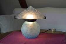 Antique French ART DECO 1930's Lamp Blue Crackle Glass for sale  Shipping to South Africa