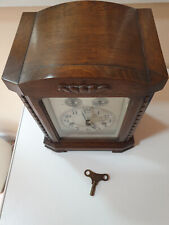 Antique JUNGHANS German Wood Case Chiming Mantle Clock with Key c.1900 for sale  Shipping to South Africa