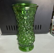 Vaso de vidro texturizado vintage verde esmeralda HOOSIER enrugado comprar usado  Enviando para Brazil