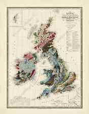 Reino Unido Islas Británicas Gran Bretaña Mapa geológico victoriano J Wyld 1844 póster artístico segunda mano  Embacar hacia Argentina
