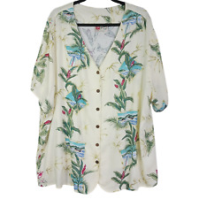 Camisa havaiana Hilo Hattie feminina plus 3X vintage EUA floral tropical resort wear, usado comprar usado  Enviando para Brazil