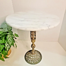 Vintage Marble & Brass Plant Stand Side Table, Hollywood Regency Style 17 In H for sale  Shipping to South Africa