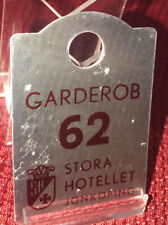 VINTAGE COLLECTABLE STORA HOTELLET GARDEROB 62 Room Fob Allmanna Brand till salu  Toimitus osoitteeseen Sweden