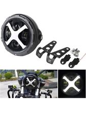 Farol de motocicleta Hozan 7 polegadas estilo X redondo LED com balde de carcaça e suportes comprar usado  Enviando para Brazil