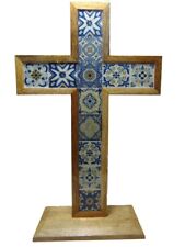 Cruz decorativa de mesa MDF madeira esmalte trabalho cristãos, usado comprar usado  Enviando para Brazil