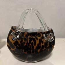 Glass handbag vase for sale  BOLTON
