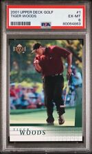 2001 Upper Deck UD Golf #1 Tiger Woods RC Rookie PSA 6 EX-MT comprar usado  Enviando para Brazil