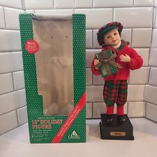 Holiday Creations 16 " Musical Boy Caroler Christmas Song Green Festive TESTED for sale  Shipping to South Africa