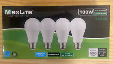 Lâmpadas LED reguláveis MaxLite E15A19D50/4P A19 100W luz do dia 5000K - Pacote com 4 (B), usado comprar usado  Enviando para Brazil