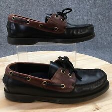 Bass Boat Shoes Mens 8 M Seafarer Black Leather Casual Slip On Low Moc Toe for sale  Shipping to South Africa