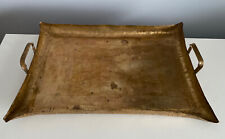 Brass Heavy Serving Decorative Tray With Handles Large Unique, used for sale  Shipping to South Africa