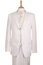 Mens White Jacket Blazer Fancy Dress Formal Italian Single Breasted Wedding, used for sale  Shipping to South Africa