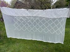 Genuine Antique White Net Curtain With Pelmet 93” x 53” Repurposed Bedspread for sale  Shipping to South Africa