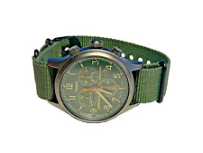 RELOJ TIMEX EXPEDITION CRONÓGRAFO INDIGLO ESFERA NEGRA CORREA NAILON VERDE PARA HOMBRES segunda mano  Embacar hacia Argentina