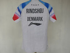 Camiseta Team Denmark Badminton Li Ning branca azul tamanho 2XL kit Rindshøj, usado comprar usado  Enviando para Brazil