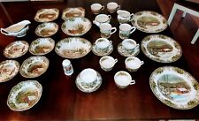 40 Piece Vintage Johnson Bros The Friendly Village  England Dish Set, used for sale  Shipping to South Africa