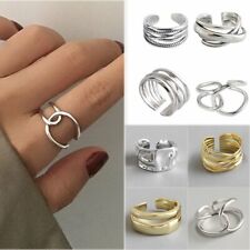 Usado, Anillos de plata irregulares para dedos mujeres hechos a mano pareja joyería regalos ajustables segunda mano  Embacar hacia Argentina