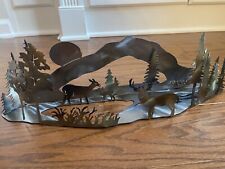 North Woods deer, pines Psalm 46:10 Large Sculpture Laser cut steel ~19x6x4” for sale  Shipping to South Africa