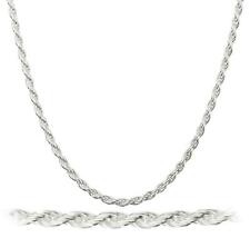 2MM Solid 925 Sterling Silver Italian DIAMOND CUT ROPE CHAIN Necklace Italy til salgs  Frakt til Norway