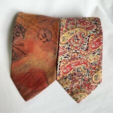 Vintage Structure Cotton Paisley & Primitive Ties Lot of Two Neckties for sale  Shipping to South Africa