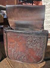 Vintage Ed Scherer 1986 Stamped Leather Trap Skeet Shoot Bag Wis Triple Crown for sale  Shipping to South Africa