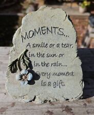 ART STONE by Carson Home Accents Memorial Garden Stone "Moments" Engraved Poetry for sale  Shipping to South Africa