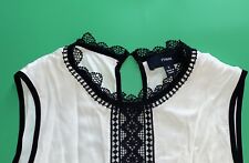 Blusa Yigal Azrouel feminina grande branca cremosa sem mangas gola amarrada comprar usado  Enviando para Brazil