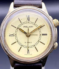 Vintage Poljot Alarme URSS Relógio de Pulso Mecânico Soviético Banhado a Ouro UA comprar usado  Enviando para Brazil