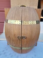 Vintage Wood Whiskey Barrel Bar Hanging Wall Liquor Cabinet Japan brass copper  for sale  Shipping to South Africa