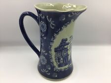 Large Japanese Blue Decorative Jug Vase Similar to Willow Pattern 22.5cm P243 for sale  SOUTHAMPTON