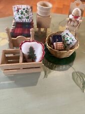 Conjunto de quarto vintage miniatura para casa de bonecas tema de Natal, usado comprar usado  Enviando para Brazil
