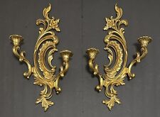 VTG Syroco Gold 2 Wall Sconces Candle Holders- Homco - Home Interior 19-3/4 Tall for sale  Shipping to South Africa