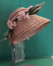 Miss Revlon Straw Hat From The "Kissing Pink" Series 1957-1959 Flowers And Tulle for sale  Shipping to South Africa