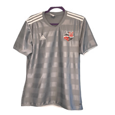 Usado, Camiseta de futebol Adidas prata listras cinza Tabela 11 CLIMALITE futebol Damasco M comprar usado  Enviando para Brazil