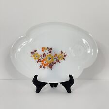 Usado, Prato de lanche Federal Milk Glass Blossom pátio laranja amarelo flor vintage comprar usado  Enviando para Brazil