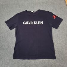 Camisa masculina Calvin Klein manga curta azul média algodão leve tamanho M comprar usado  Enviando para Brazil