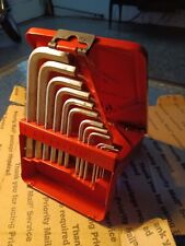 SNAP ON 15 PIECE HEX KEY SET IN RED TIN CASE .028 - 3/8' , used for sale  Pinellas Park