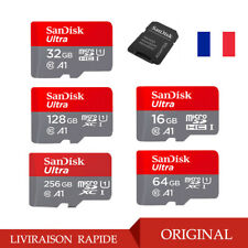 Carte mémoire SANDISK Micro SD 16 32GB SDHC 64 128GB 256GB SDXC avec Adaptateur d'occasion  Savigny-sur-Orge