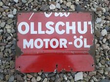 Emailshild Vollschutz Motor-Oel Niederschleisen 43 x 33 cm prewar WWII original, używany na sprzedaż  PL