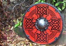 Escudo medieval escudo viking 24" escudo de madeira metal pesado escudo redondo parede, usado comprar usado  Enviando para Brazil